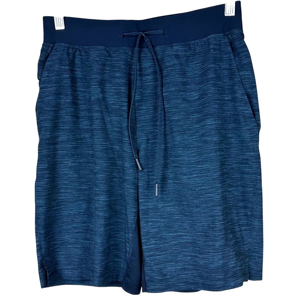 Lululemon T.H.E. Short 9" Liner Heather Allover Iron Blue Navy Men's Small EUC